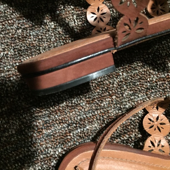 Brown Cutout Lace Up Sandals - Picture 4 of 5